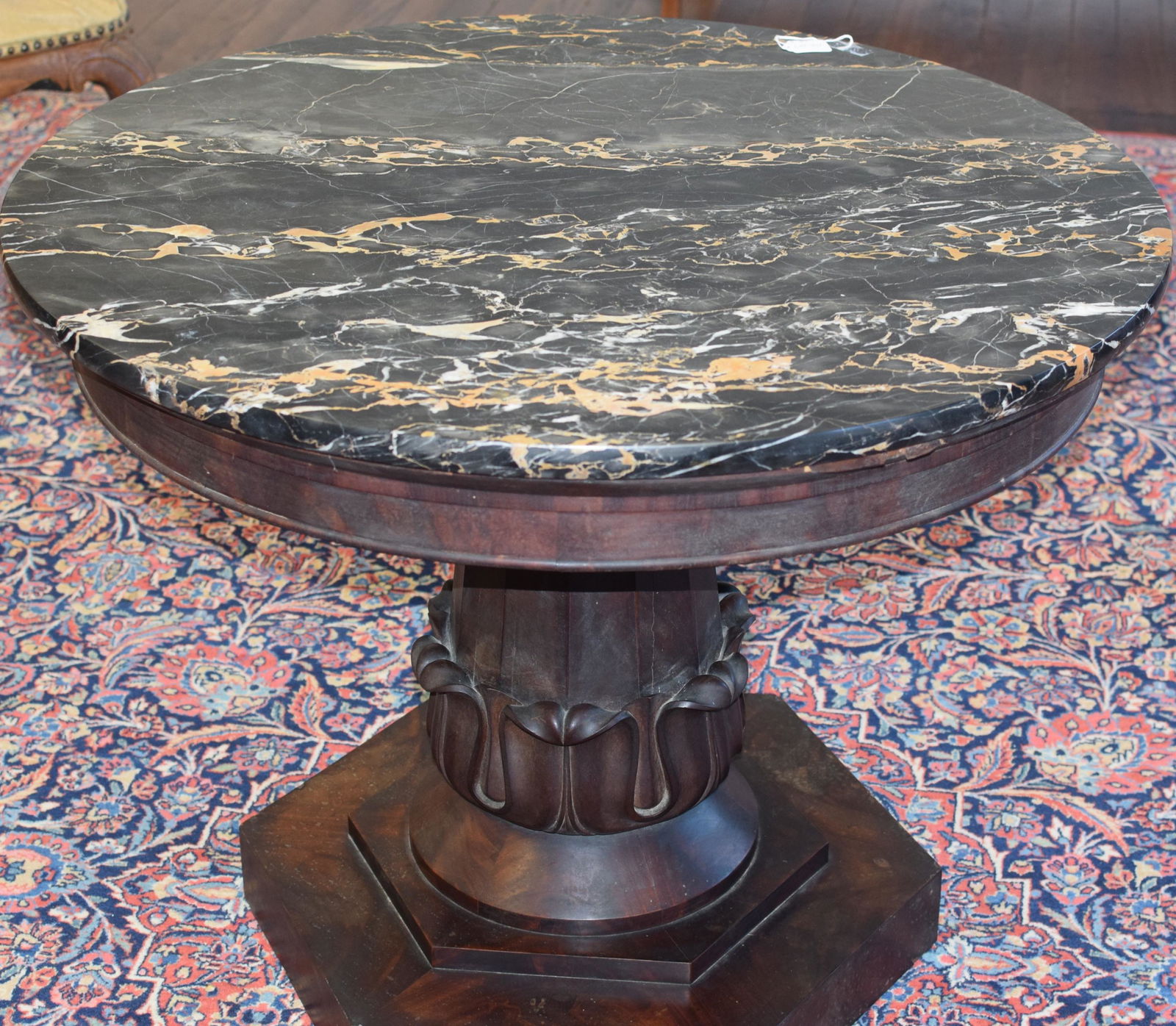 19TH MARBLE TOP & MAHONGANY CENTER TABLE (1 of 10)