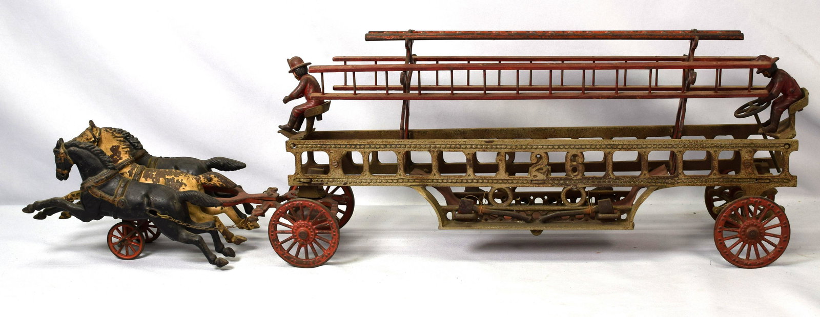 WILKINS CAST IRON HORSE DRAWN FIRE WAGON (1 of 5)
