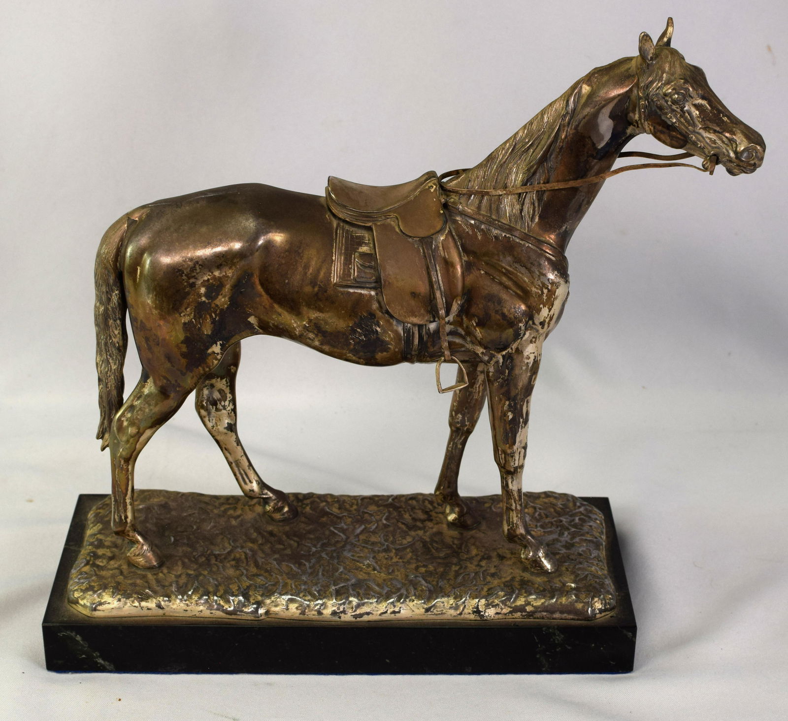 19TH/20TH SILVER BRONZE HORSE SCULPTURE (1 of 6)