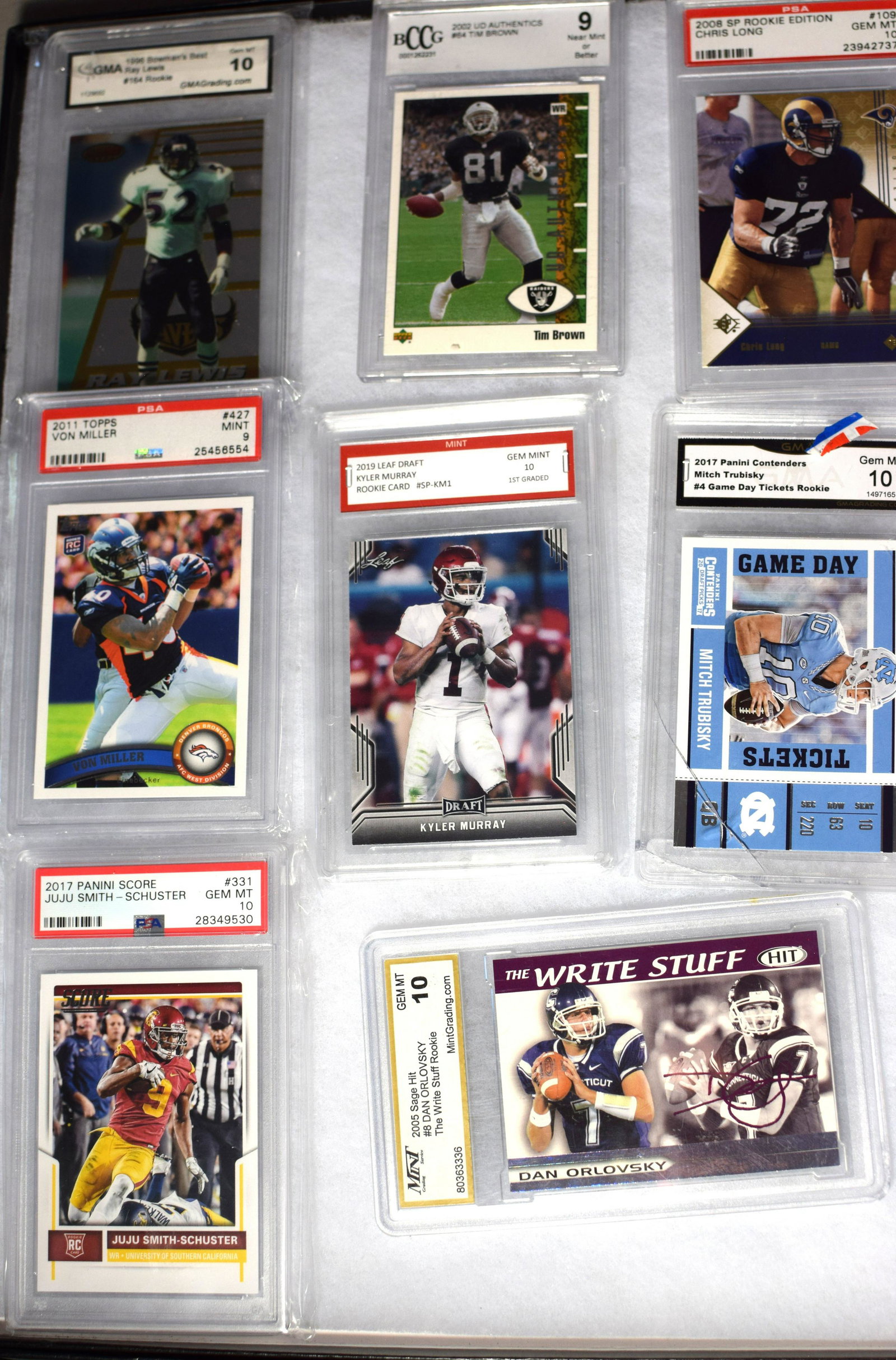(on-8) ASSEMBLED GRADED FOOTBALL CARDS (1 of 7)