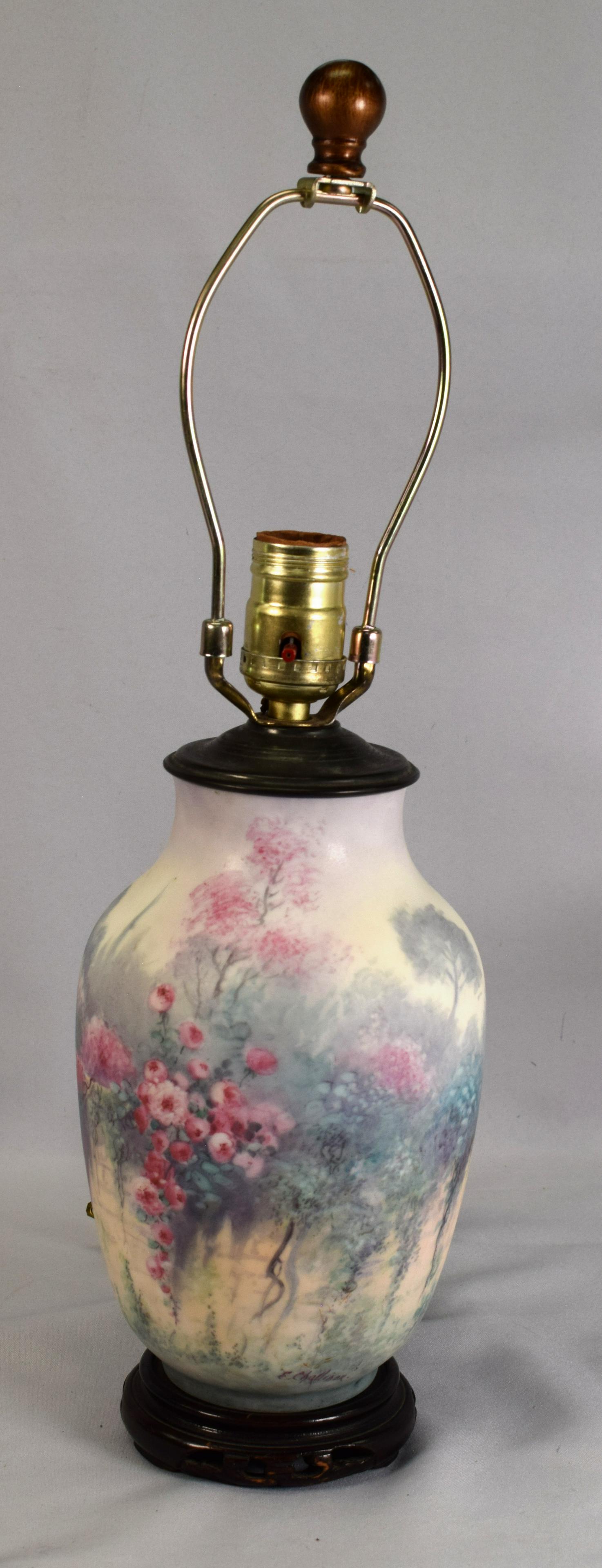ATTRIB CHALLINOR PICKARD PORCELAIN VASE-LAMP (1 of 6)