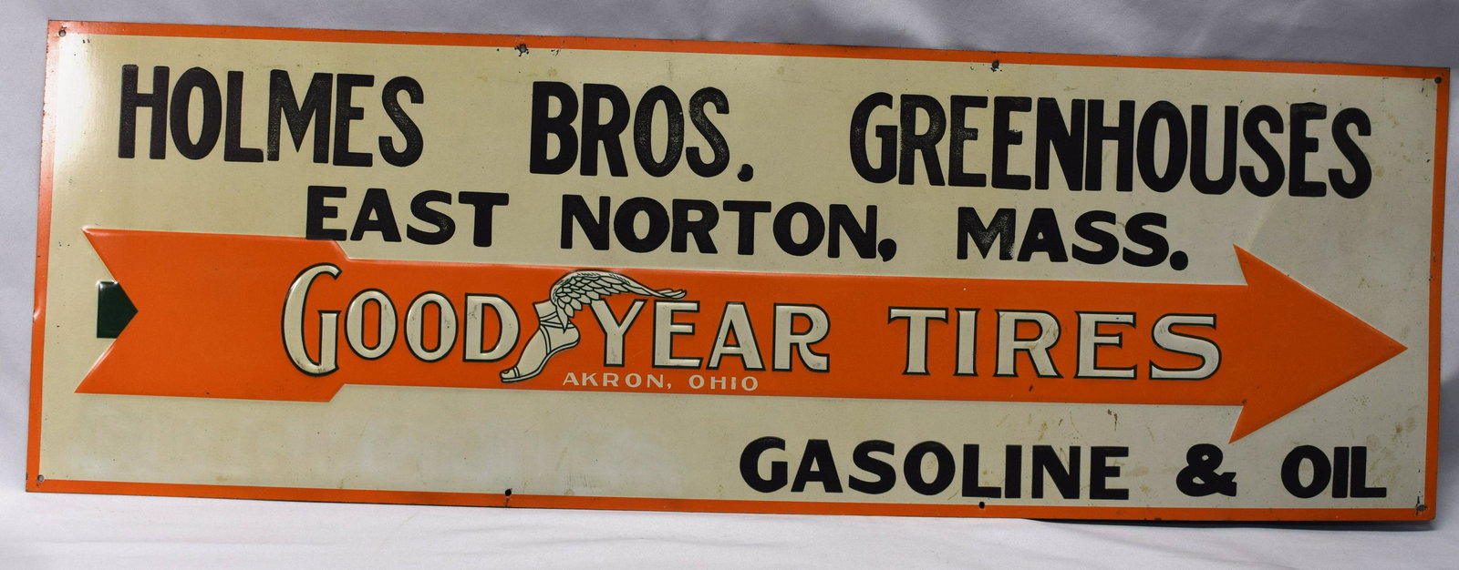 VINTAGE TIN GOODYEAR SIGN FROM MASSACHUSETTS CO (1 of 1)