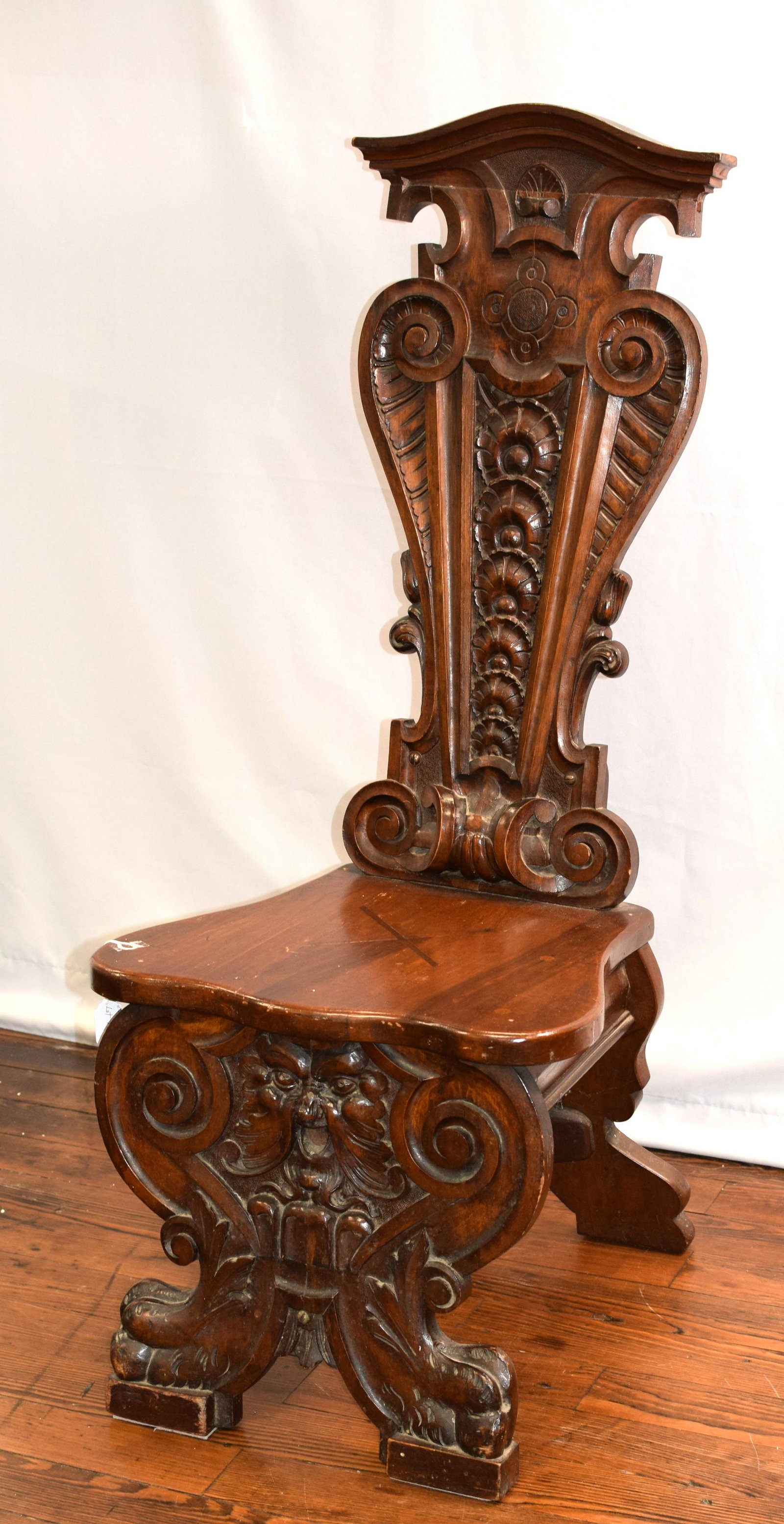 1926 BENCH MADE CARVED FANCY RENAISSANCE CHAIR (1 of 6)