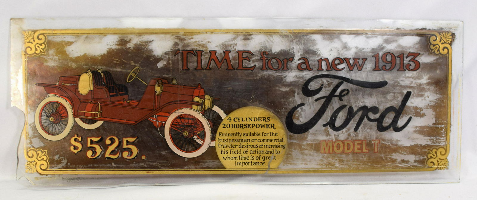 REVERSED PAINTING ON GLASS FORD ADVERTISEMENT (1 of 4)