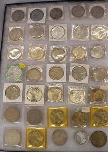 (on-35) US SILVER DOLLARS, MORGAN & PEACE: Consists of 1897, 1891-o, 1890, 1901, 1901-o, 1902, 1889, 1884, 1881, 1921, 1921, 1921-s, 1921-d, 1921, 1921, 1921. 1921-s, 1921-d, 1921. 2) Peace dollars, 1922, 1922, 1922, 1923, 1923,1923, 1924,