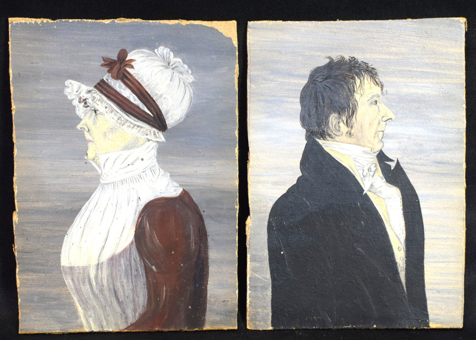 PAIR OF EARLY 19TH MINIATURE PORTRIAT PAINTINGS (1 of 5)
