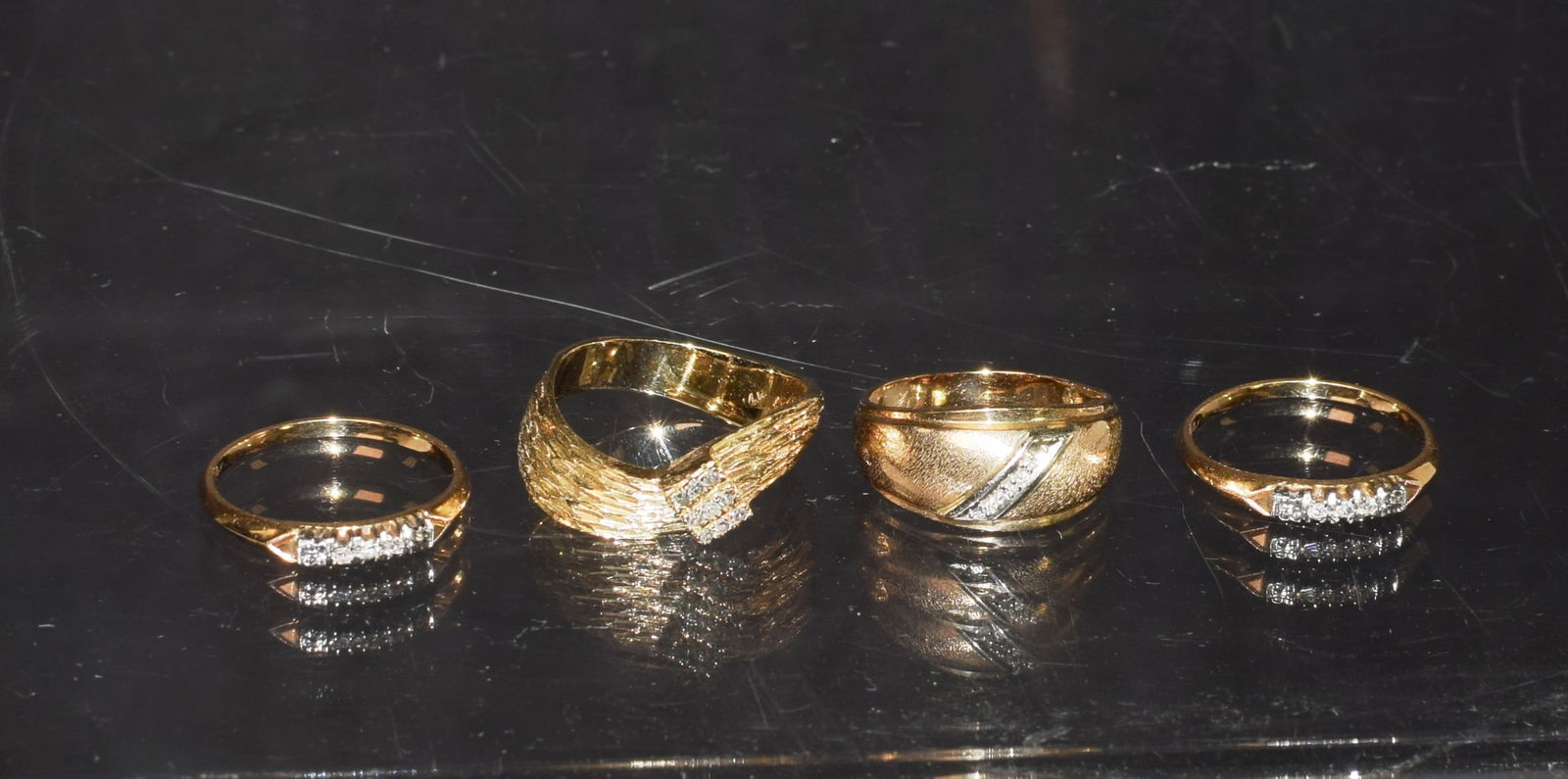(on-4) 14K GOLD DIAMOND RINGS (1 of 3)