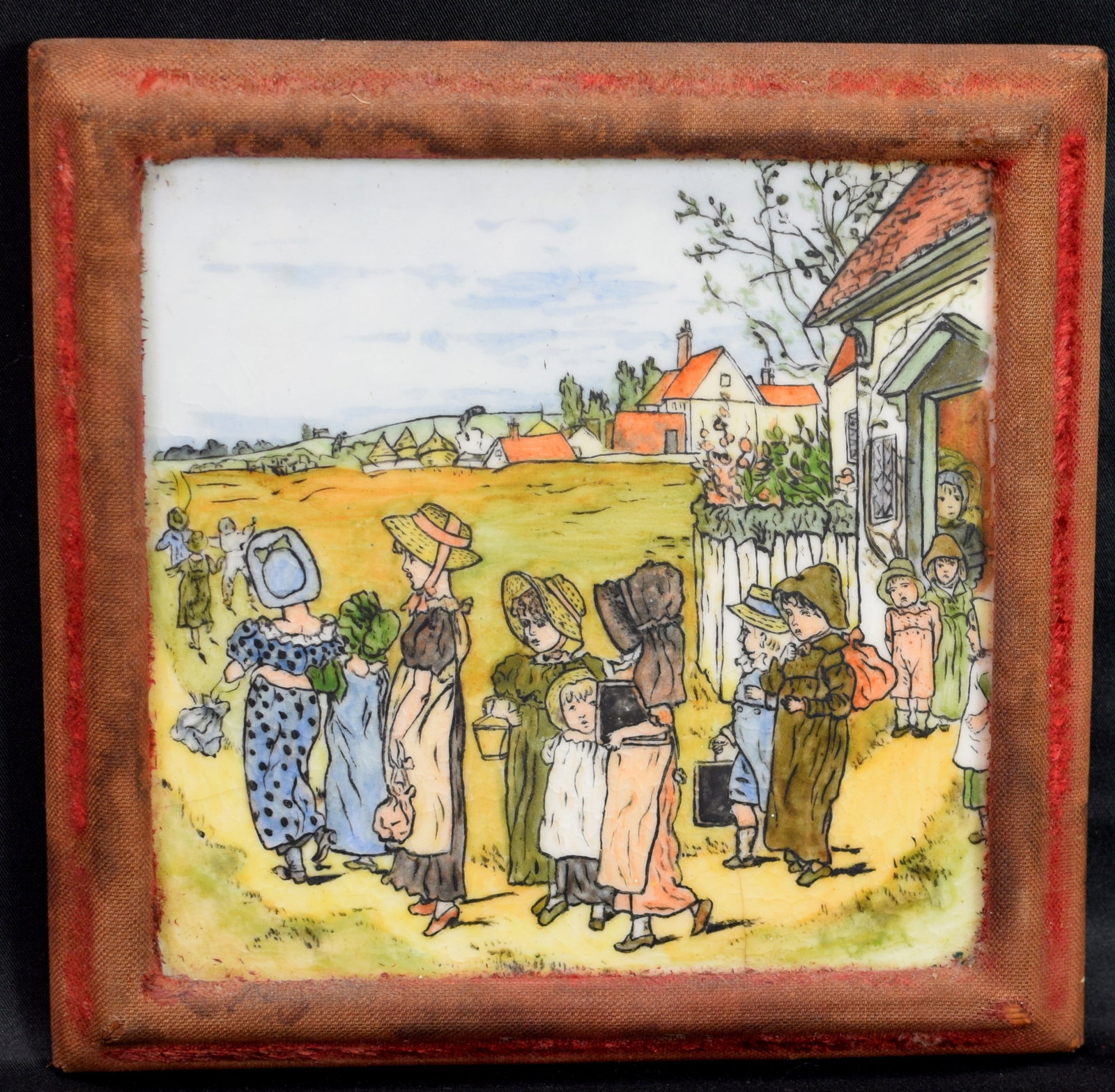 EARLY 1880'S KATE GREENAWAY FRAME TILE (1 of 3)