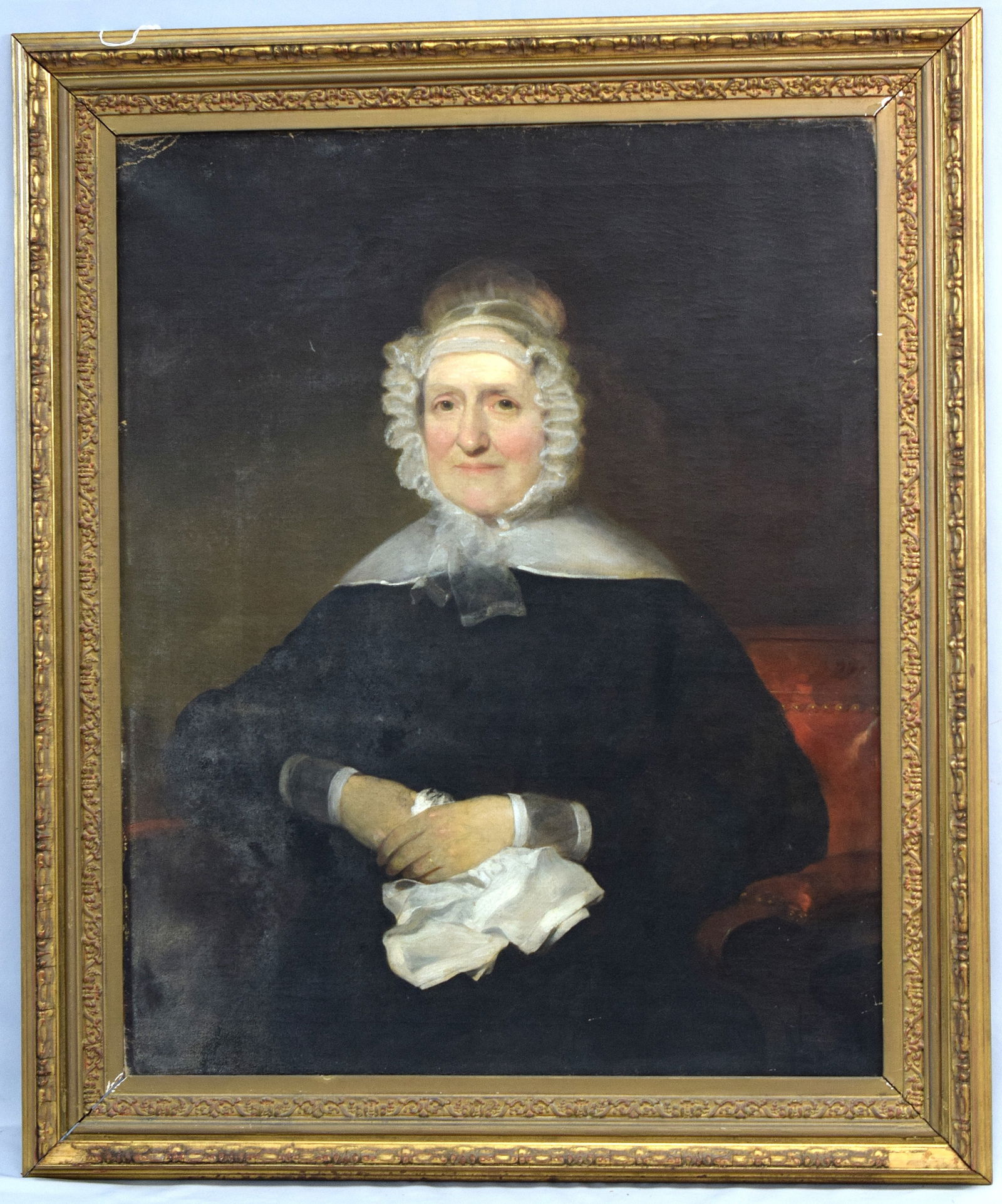 19TH C AMERICAN OIL ON CANVAS PORTRAIT (1 of 10)