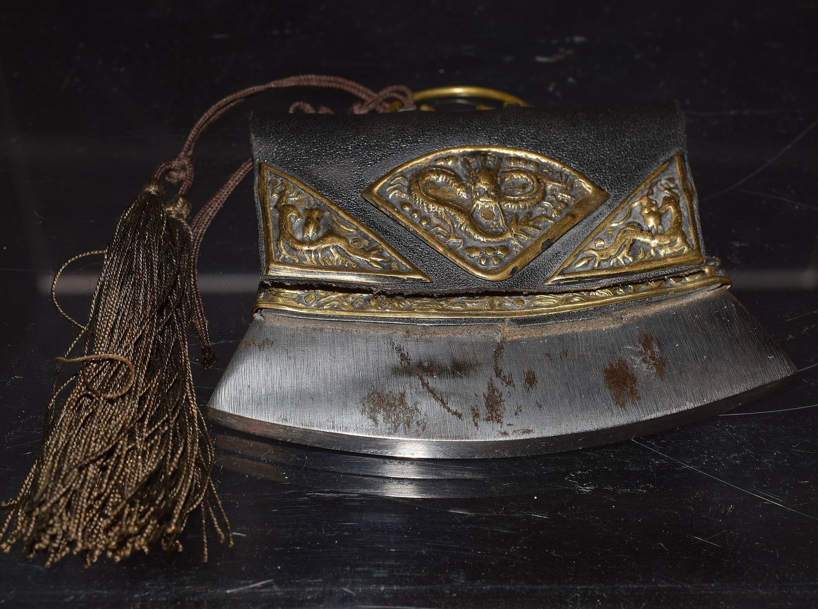 19TH CENTURY TIBETAN LEATHER TOBACCO POUCH (1 of 3)