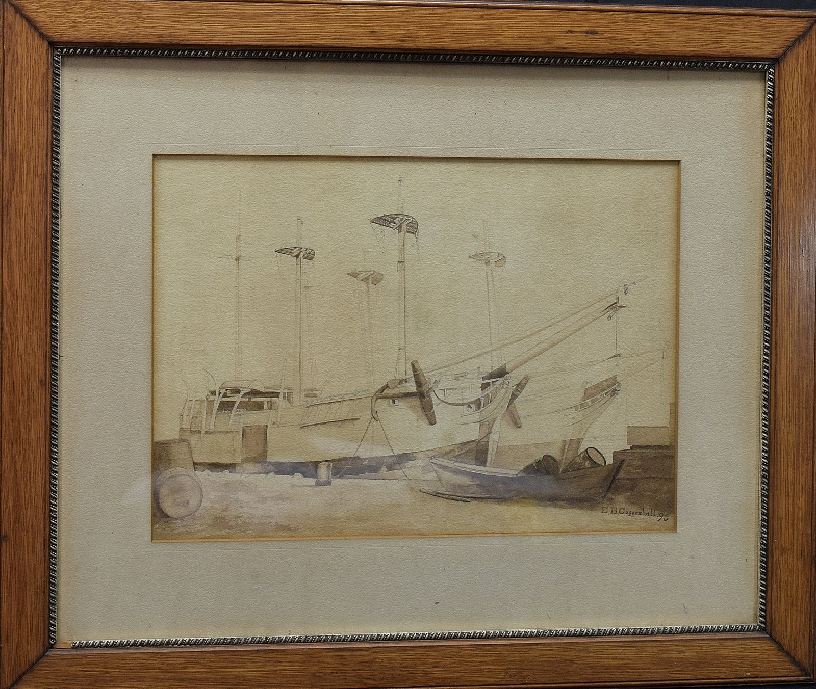 1895 NEW BEDFORD E.COGGESHALL WATERCOLOR PAINTING (1 of 8)