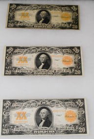 (3) US $20 DOLLAR PAPER BILLS or CURRENCY
