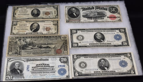 (7) US EARLY PAPER CURRENCY OR BILLS