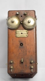 RARE CHARLES WILLIAMS TELEPHONE WOODEN TRANSMITTER
