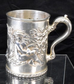 HAND CHASED HOWARD & CO STERLING PRESENTATION MUG