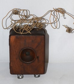 RARE WOOD EARLY TELEPHONE TRANSMITTER.
