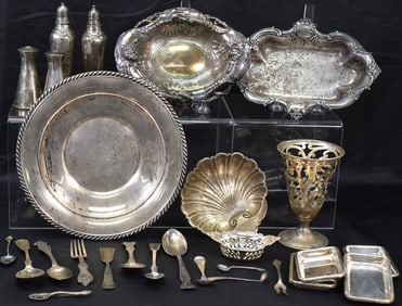 LARGE ASSEMBLED STERLING SILVER GROUPING