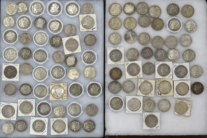 (90) US SILVER MORGAN DOLLARS in TWO RIKER CASES