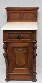 VICTORIAN WALNUT HALF COMMODE