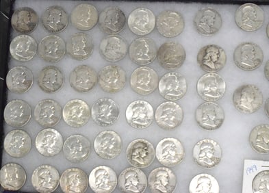 105 US SILVER FRANKLIN HALF DOLLARS