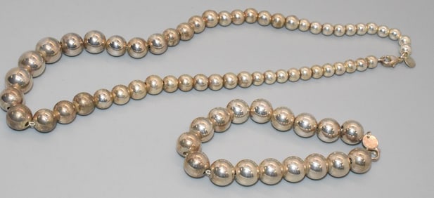 TIFFANY & CO. STERLING SILVER NECKLACE & BRACELET