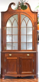 AMERICAN SHERATON CORNER CUPBOARD