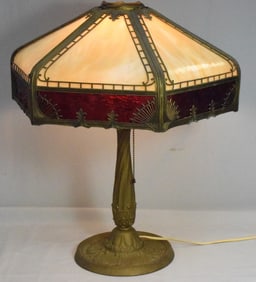 BIGELOW & KENNARD CARAMEL SLAG GLASS LAMP