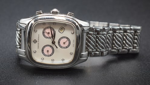 DAVID YURMAN STAINLESS STEEL WRIST WATCH