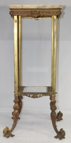 VICTORIAN BRASS & MARBLE PLANT STAND