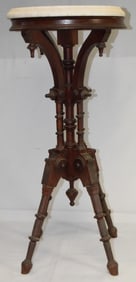 VICTORIAN MARBLE TOP GOTHIC STYLE PLANT STAND