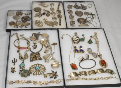 LARGE GROUPING OF ANTIQUE & VINTAGE JEWELRY