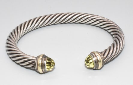 DAVID YURMAN YELLOW TOPAZ 14K & STERLING BRACELET