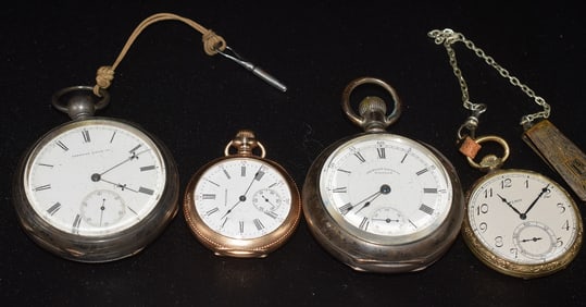 (4) ANTIQUE POCKET WATCHES