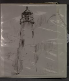 ALBUM OF APPROX. 152 LIGHTHOUSE POSTCARDS. & ETC