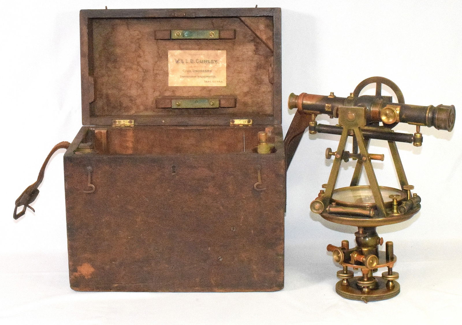 ANTIQUE GURLEY SURVEYORS TRANSIT & TRIPOD (1 of 11)