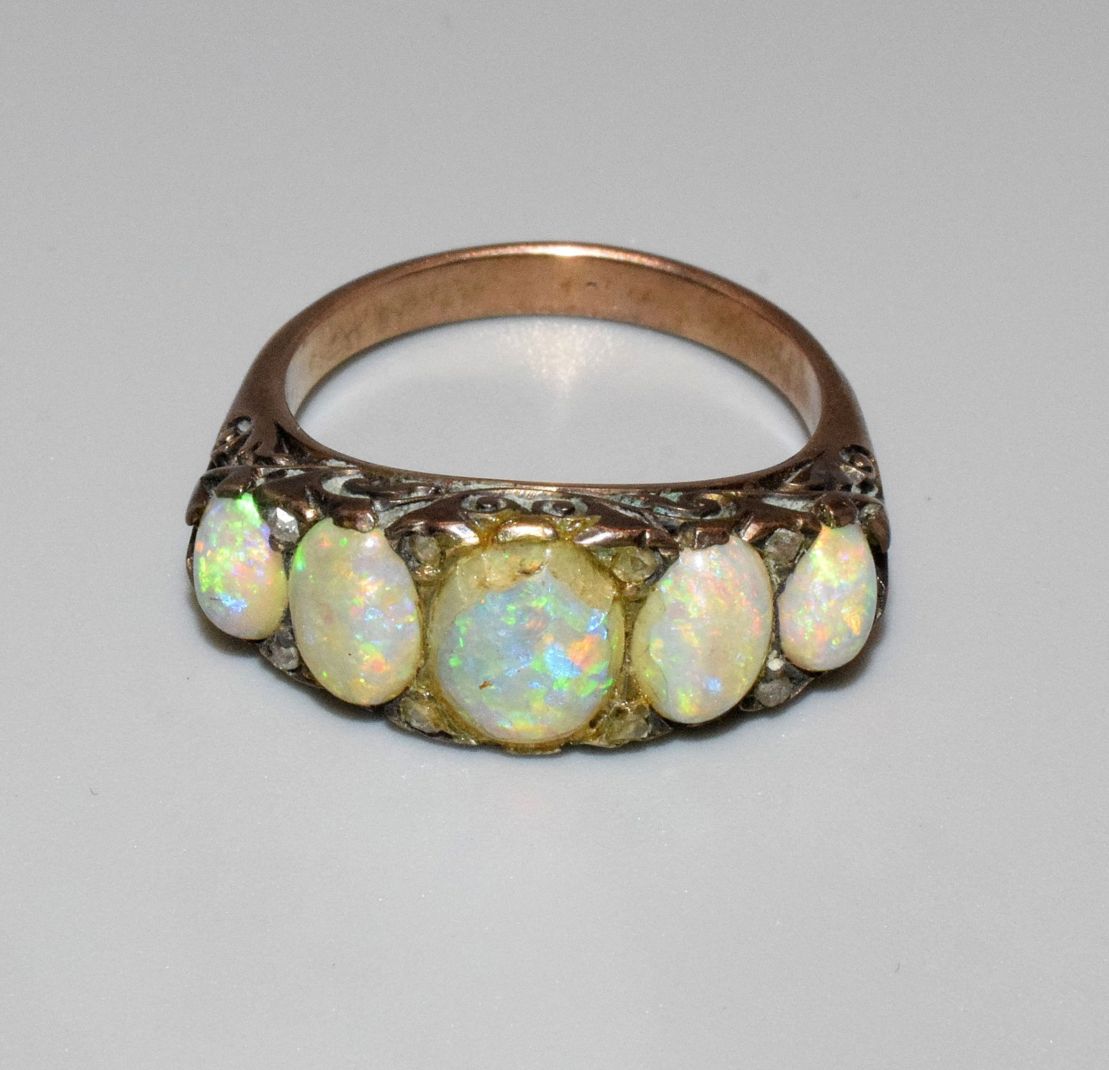 19TH EUROPEAN 9K YELLOW GOLD AND OPAL RING (1 of 4)