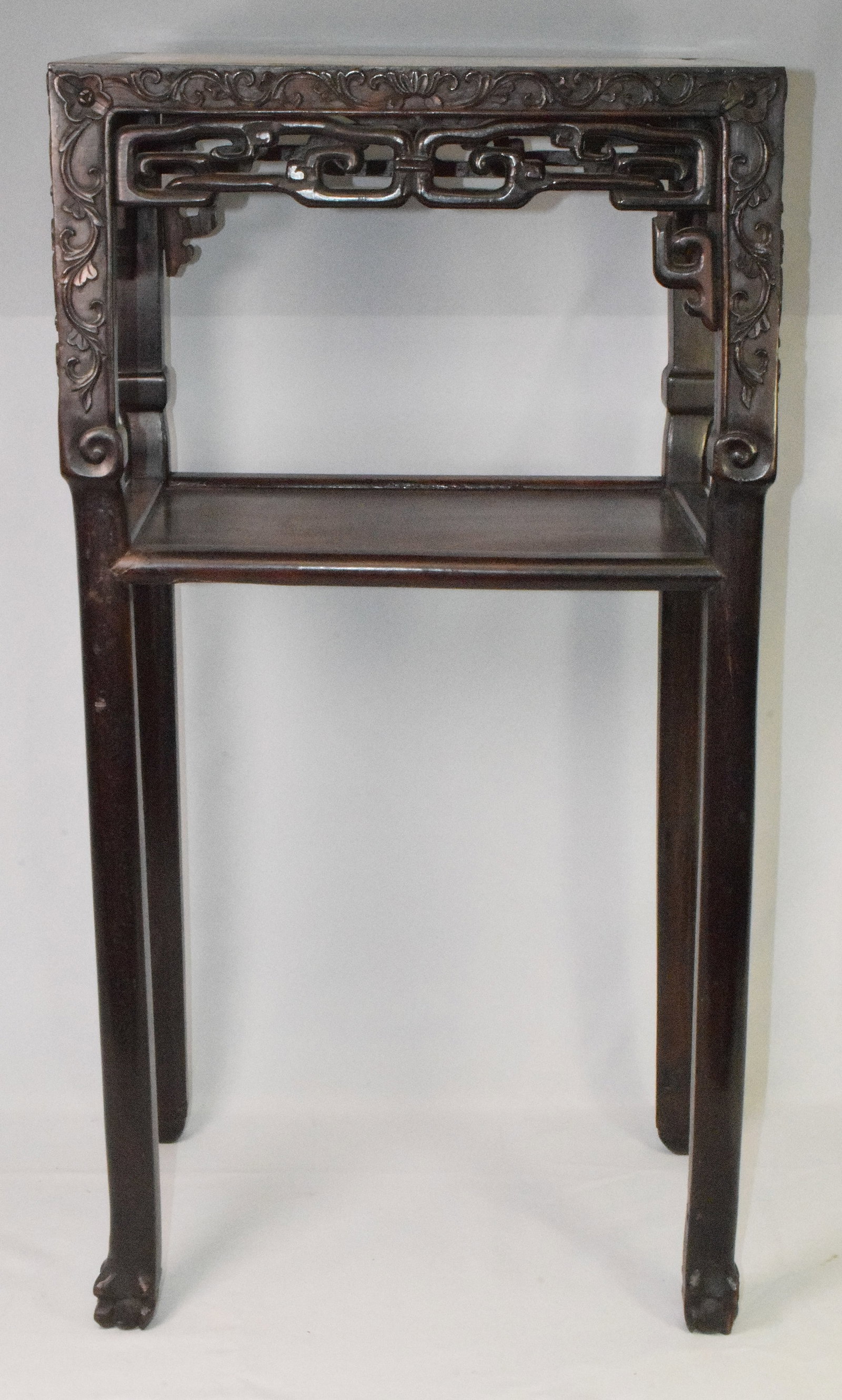 CHINESE CARVED TEAKWOOD STAND (1 of 5)