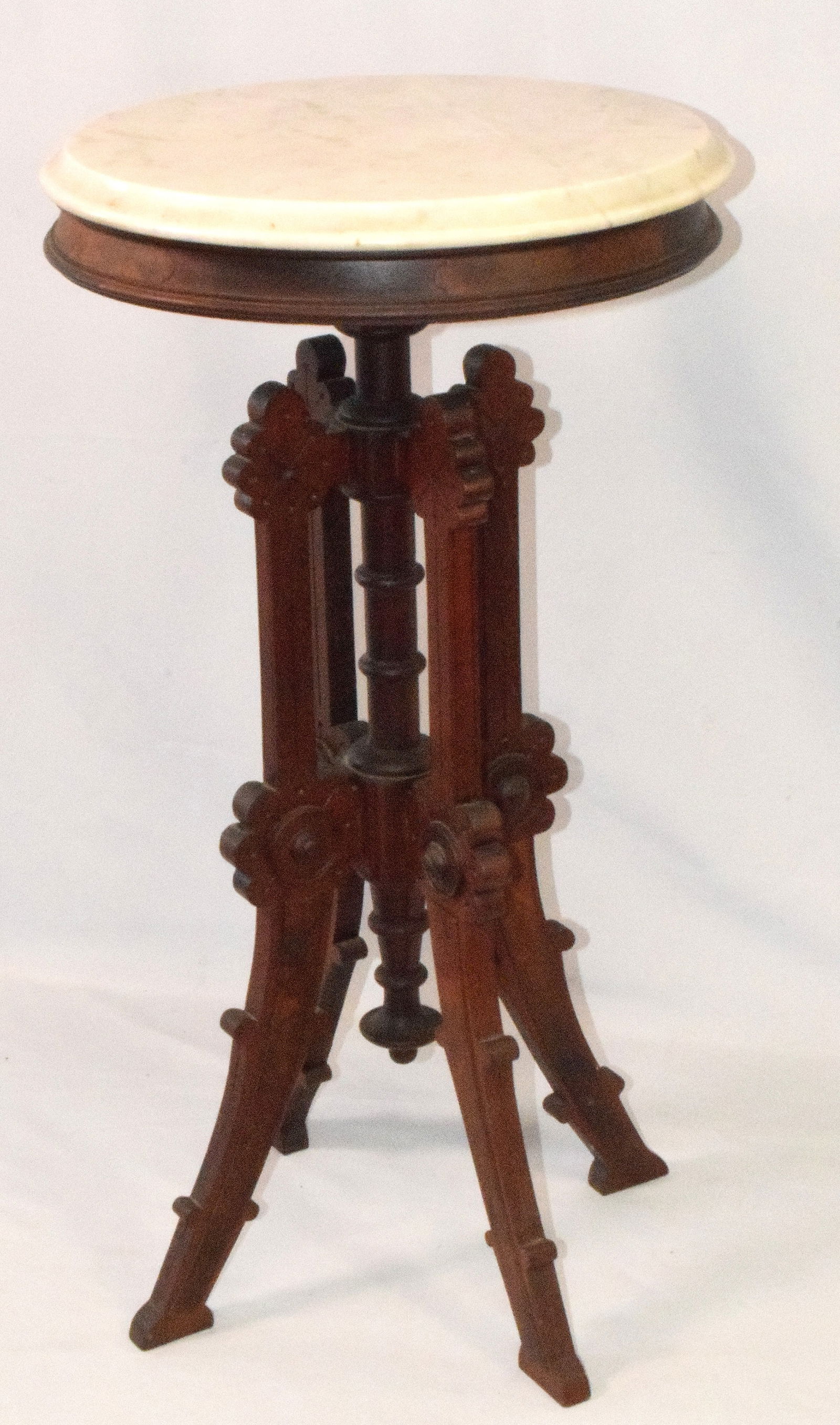 VICTORIAN WALNUT MARBLE TOP STAND (1 of 3)