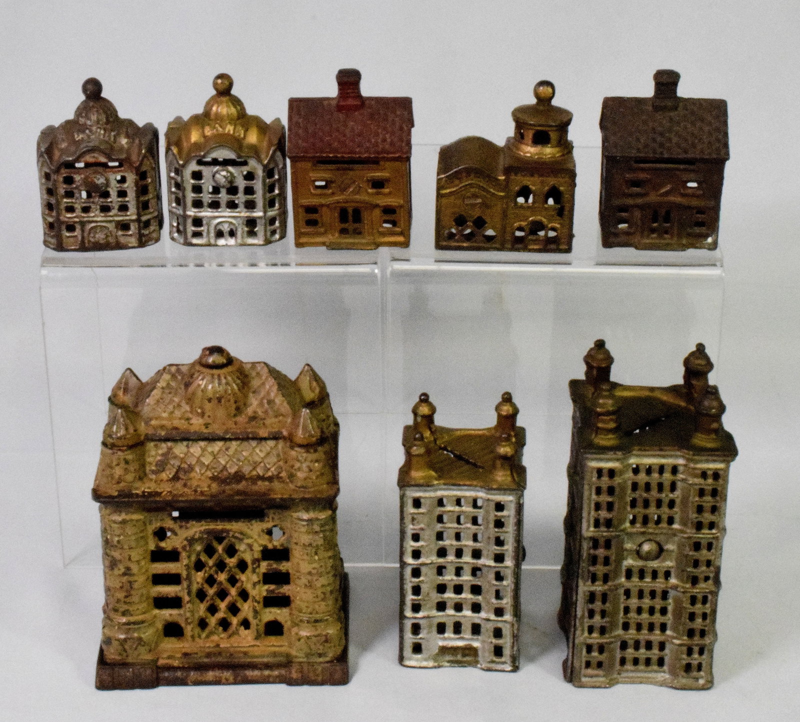 CAST IRON ANTIQUE STILL BUILDING BANKS (1 of 4)