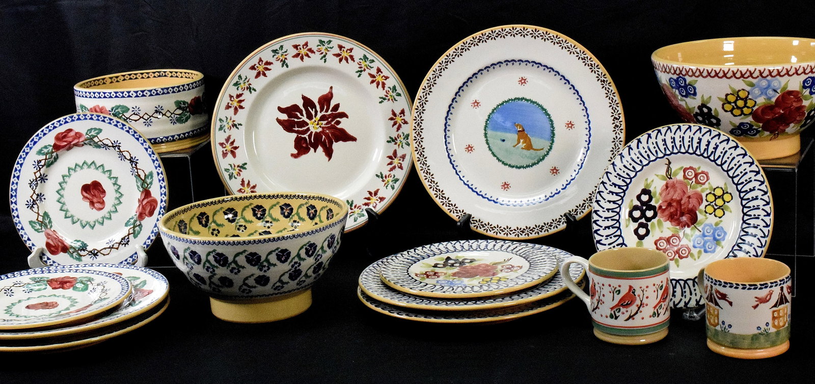 NICHOLAS MOSSE POTTERY / 10 PLATES 2 CUPS 3 BOWLS (1 of 7)