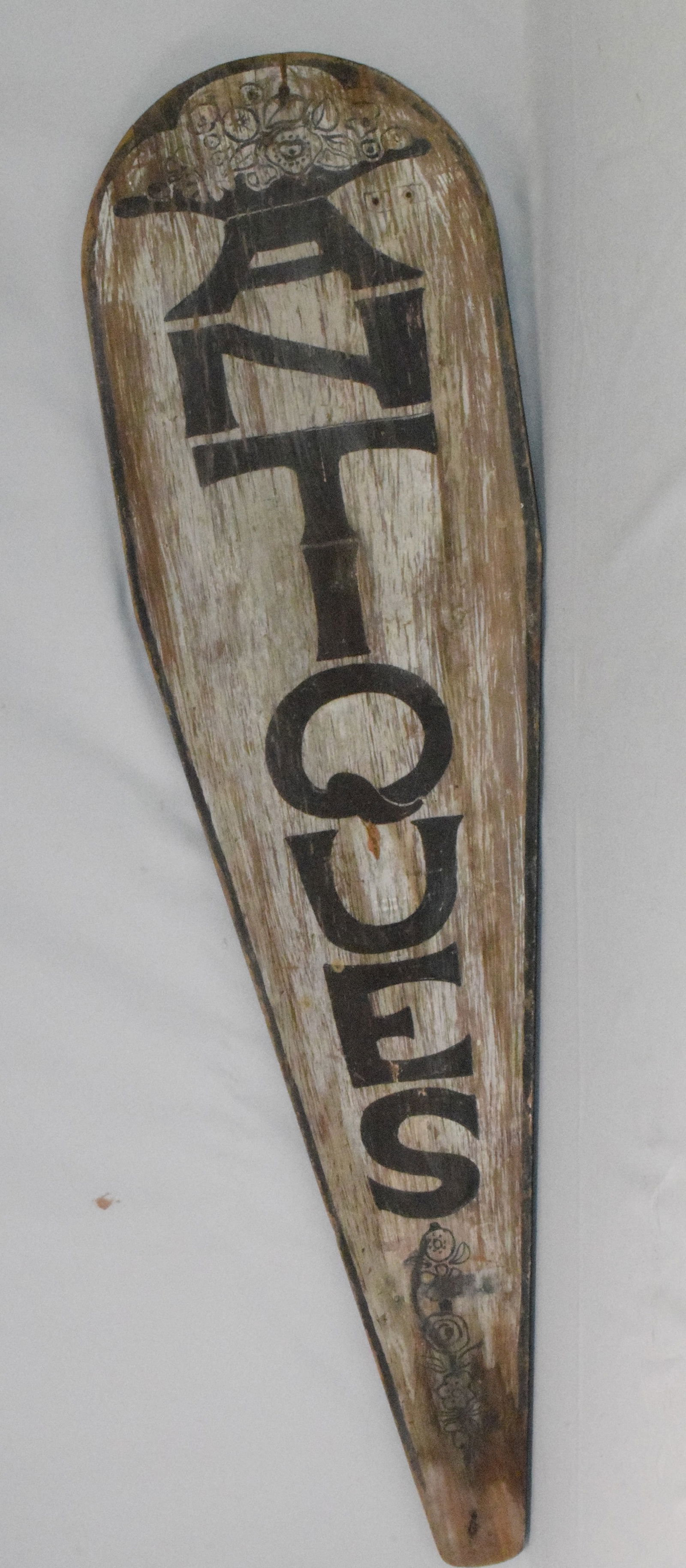 LARGE HAND PAINTED ANTIQUE WOODEN SIGN (1 of 6)