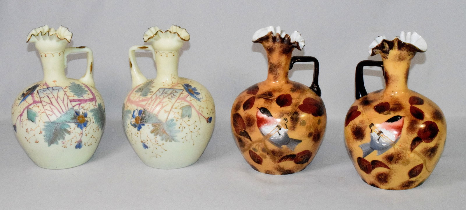 TWO PAIR OF VICTORIAN ART GLASS VASES (1 of 3)