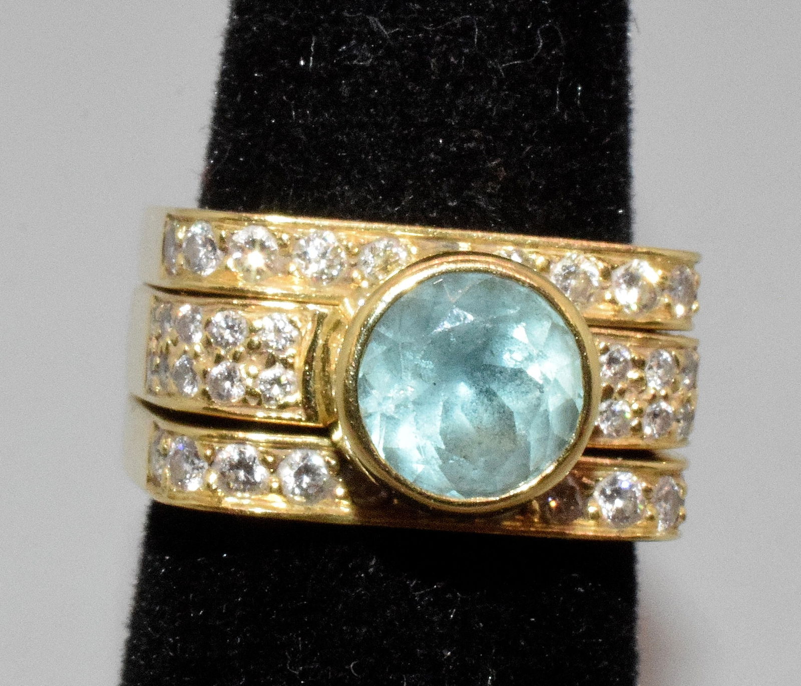 18K DIAMOND AQUAMARINE GABRIEL OFIESH RING (1 of 5)