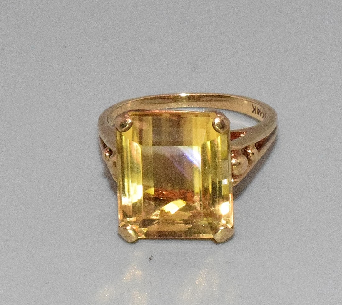 14K YELLOW GOLD & YELLOW TOPAZ RING (1 of 6)