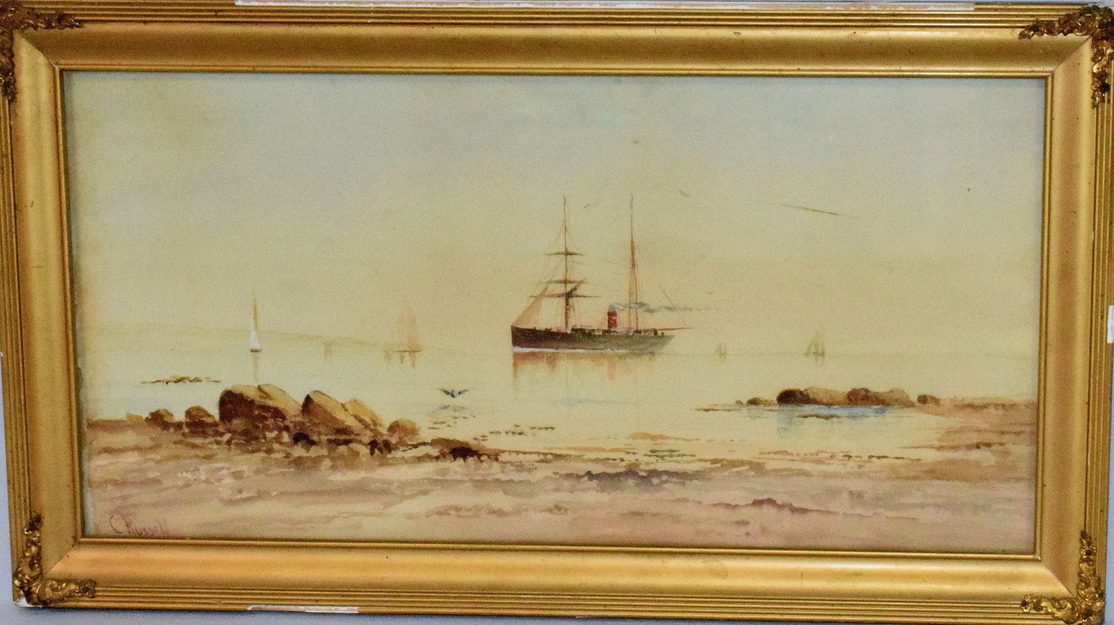 C. RUSSELL SEASCAPE WATERCOLOR PAINTING (1 of 7)