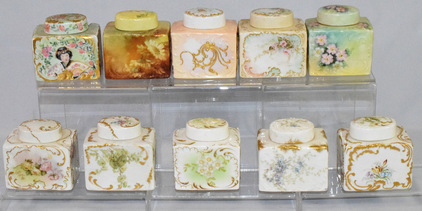 19TH LIMOGES PORCELAIN TEA CADDIES  BOXES (1 of 4)