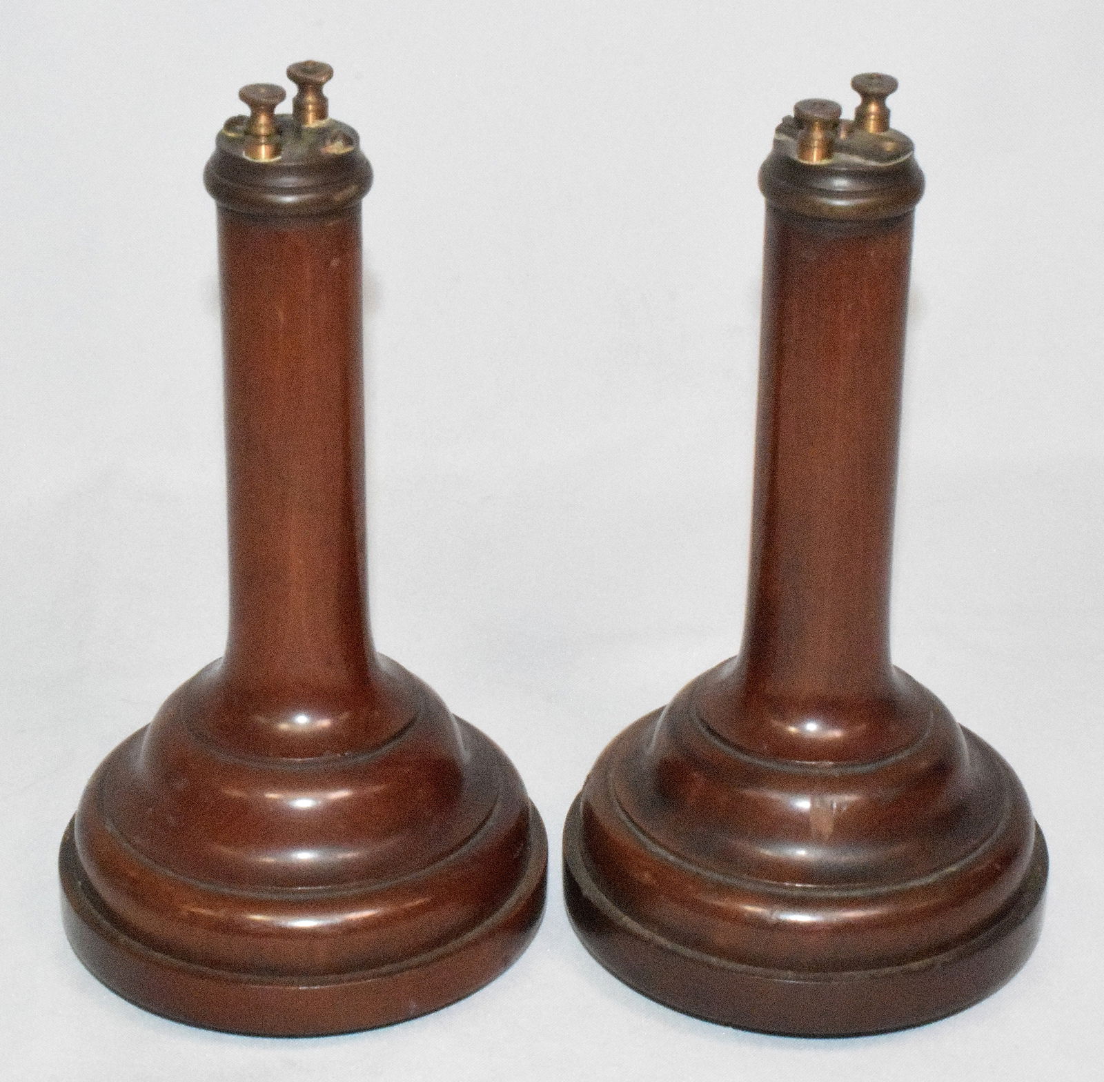 (2) RARE LARGE BUTTER STAMP TELEPHONE RECEIVERS (1 of 4)