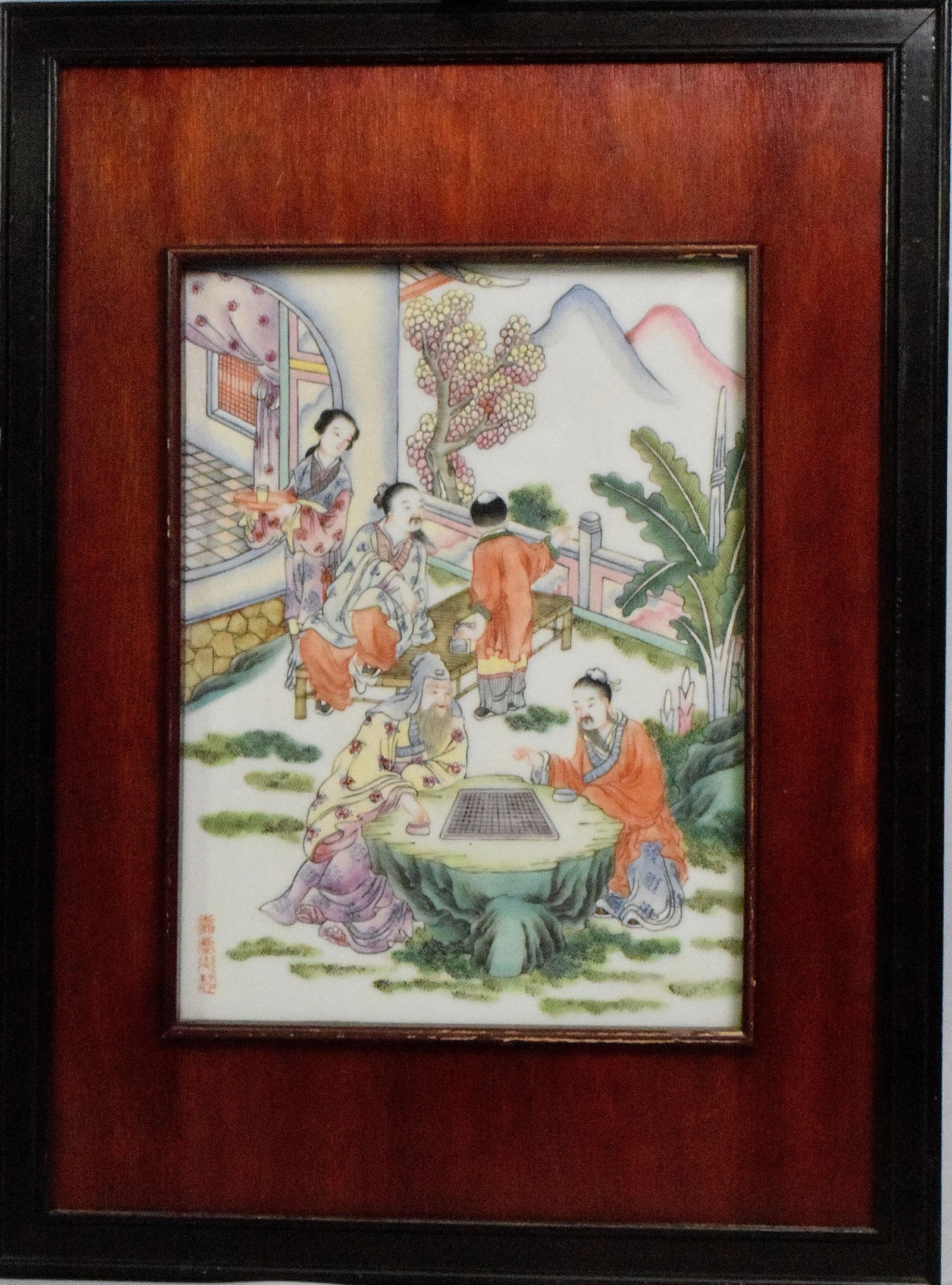CHINESE FAMILLE ROSE PORCELAIN FRAME PLAQUE (1 of 8)