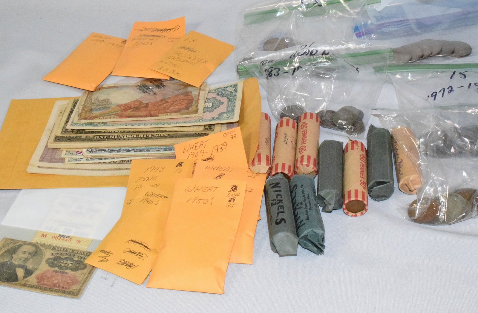 ASSEMBLED MISC. CURRENCY, FOREIGN AND US COINS (1 of 1)