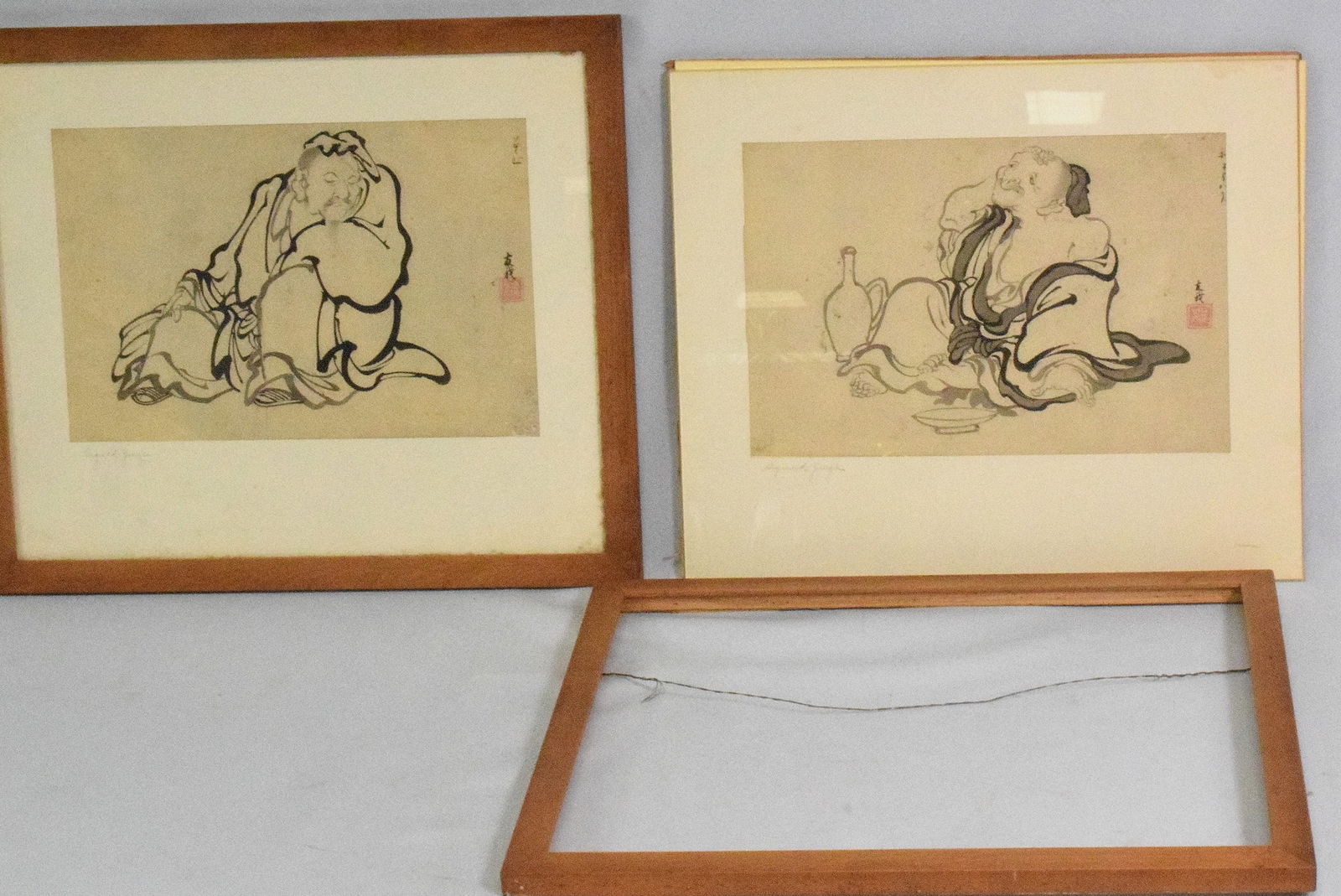 (2) KATSUSHIKA HOKUSAI BRUSH PAINTINGS (1 of 11)
